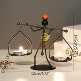 Handmade Metal Men Candlestick Ornament Home Decoration Candle Holder Candlestick Decor Miniature Model Handmade Figurines Art Gifts