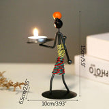 Handmade Metal Men Candlestick Ornament Home Decoration Candle Holder Candlestick Decor Miniature Model Handmade Figurines Art Gifts
