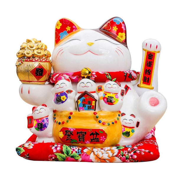 Oversized Piggy Bank Lucky Cat Opening Feng Shui Ornaments Home Decor Accessories Business Crafts Treasure Bowl Figurine Statues