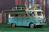 Home Decoration Classic Metal Bus Model Ornaments Antique Bus Figurines Metal Crafts Photography Props Kids Toys Birthday Gifts