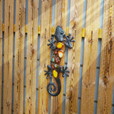 Handmade Big Metal Gecko Wall Decoration for Home and Garden Outdoor Statues Sculptures Yard