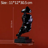 Nordic Abstract Silence Is Gold Statue Home Decoration Resin Modern Art Sculpture Figurine Desk Decoration Furnishings Artware