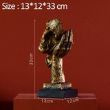 Nordic Abstract Silence Is Gold Statue Home Decoration Resin Modern Art Sculpture Figurine Desk Decoration Furnishings Artware
