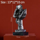 Nordic Abstract Silence Is Gold Statue Home Decoration Resin Modern Art Sculpture Figurine Desk Decoration Furnishings Artware