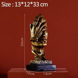 Nordic Abstract Silence Is Gold Statue Home Decoration Resin Modern Art Sculpture Figurine Desk Decoration Furnishings Artware