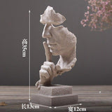 Nordic Abstract Silence Is Gold Statue Home Decoration Resin Modern Art Sculpture Figurine Desk Decoration Furnishings Artware