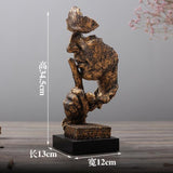 Nordic Abstract Silence Is Gold Statue Home Decoration Resin Modern Art Sculpture Figurine Desk Decoration Furnishings Artware