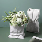 Art Fold Vase Nordic Ceramic Origami Vases Ornament Home Decoration Flower Arrangement Living Room Furnishings Artware Figurines