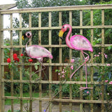 Handmade Animal Gift of Metal Flamingo Wall Art Outdoor Statues and Sculptures for Garden Decoration Outdoor Miniatures Set of 2