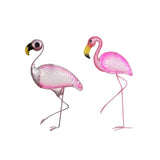 Handmade Animal Gift of Metal Flamingo Wall Art Outdoor Statues and Sculptures for Garden Decoration Outdoor Miniatures Set of 2