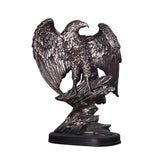 Antique Silver Animal Sculpture Home Decoration Spread Wings Eagle Figurines Resin Crafts Living Room Bookcase Dispaly Artware