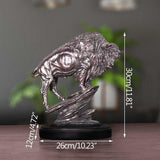 Antique Silver Animal Sculpture Home Decoration Spread Wings Eagle Figurines Resin Crafts Living Room Bookcase Dispaly Artware
