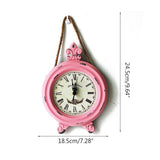 Antique Wooden Clock Quartz Clock Wooden Handicraft Clock Home Wall Hanging Decoration Wall Hemp Rope Round Small Wall Clock