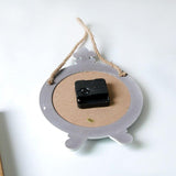 Antique Wooden Clock Quartz Clock Wooden Handicraft Clock Home Wall Hanging Decoration Wall Hemp Rope Round Small Wall Clock