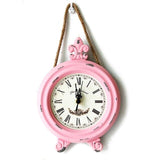 Antique Wooden Clock Quartz Clock Wooden Handicraft Clock Home Wall Hanging Decoration Wall Hemp Rope Round Small Wall Clock