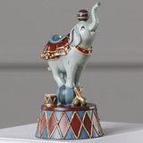 Cute Animal Circus Performance Miniature Model Figurines Funny Crown Elephant Resin Ornament Desk Decoration Accessories Kid Toy