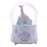Handmade Crystal Ball Miniature Model Cartoon Giraffe Figurine Home Decoration Bedside Coloful Light Ornament Party Prop Music Box Crafts