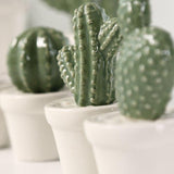 Creative Ceramic Simulation Cactus Figurines Miniature Model Home Office Room Decoration Bonsai Ornament Desktop Crafts Gifts