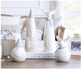 Ceramics Figurines Statue For Home Decor Accessories Smile Elk Sculpture Miniature Model Creative Crafts Present