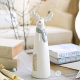 Ceramics Figurines Statue For Home Decor Accessories Smile Elk Sculpture Miniature Model Creative Crafts Present