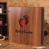 Creative Wooden 12 inch Handmade DIY Photo Album Ornaments Retro Baby Wedding Photo Album Home Decor Wood Crafts Birthday Gifts
