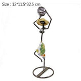 Handcrafts Iron Women Miniature Model Multifunction Flower Holder Sundries Storage Flowerpots Home Decoration Accessories Gifts