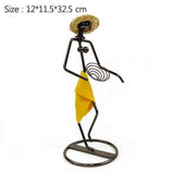 Handcrafts Iron Women Miniature Model Multifunction Flower Holder Sundries Storage Flowerpots Home Decoration Accessories Gifts