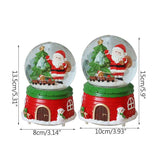 Handmade Miniature Landscape Crystal Ball Model Christmas Music Box Sweet Home Base Figurine Resin Crystal Ball Model Crafts For Kids