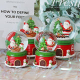 Handmade Miniature Landscape Crystal Ball Model Christmas Music Box Sweet Home Base Figurine Resin Crystal Ball Model Crafts For Kids