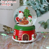 Handmade Miniature Landscape Crystal Ball Model Christmas Music Box Sweet Home Base Figurine Resin Crystal Ball Model Crafts For Kids