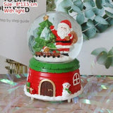 Handmade Miniature Landscape Crystal Ball Model Christmas Music Box Sweet Home Base Figurine Resin Crystal Ball Model Crafts For Kids