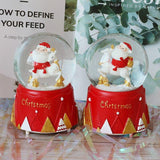 Handmade Santa Claus Crystal Ball Home Decoration Year Gifts Christmas Figurine Music Box Bedside Decor Ornament Light Decoration