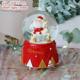 Handmade Santa Claus Crystal Ball Home Decoration Year Gifts Christmas Figurine Music Box Bedside Decor Ornament Light Decoration