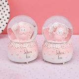 Handmade Romantic Sakura Love Crystal Ball Music Box Figurine Miniature Model For Home Decoration Girl Birthday Gifts Children Toys Decor