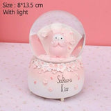 Handmade Romantic Sakura Love Crystal Ball Music Box Figurine Miniature Model For Home Decoration Girl Birthday Gifts Children Toys Decor
