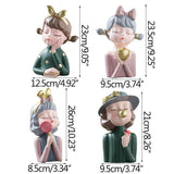 Creative Girl Figurines Sundries Storage Ornament Flower Arrangement Living Room Decoration Furnishings Bedside Decor Crafts