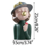 Creative Girl Figurines Sundries Storage Ornament Flower Arrangement Living Room Decoration Furnishings Bedside Decor Crafts