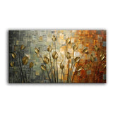 Textured Palette Knife Red Flower Oil Painting Abstract Modern Canvas 120X240Cm(48X96Inch) /