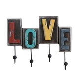 American Creative Wooden LOVE Retro Hooks Ornaments Wall Hanging Decorative Hook Wall Storage Key Coat Hooks Hanger Home Decor