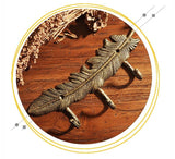 Creative Cast Iron European Retro Wrought Iron Key Hook Feather Shaped Hanger Creative Coat Hook Door Hooks Metal Crafts Decor