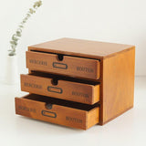 Retro Wooden Storage Box Home Office Desktop 4-layer Drawer Ornaments Multi-function Storage Cabinet Home Decoration Crafts Gift