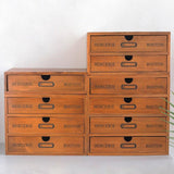 Retro Wooden Storage Box Home Office Desktop 4-layer Drawer Ornaments Multi-function Storage Cabinet Home Decoration Crafts Gift