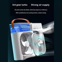 Humidificador d'aire 3 en 1 Ventilador USB de refrigeració Llum nocturna LED Boira d'aigua Diversió Ventilador d'humidificació Ventilador elèctric en esprai