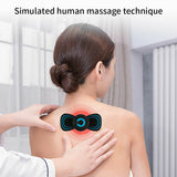 Mini massatge elèctric portàtil per a l'esquena del coll, estimulador de massatge cervical, pegat de massatge per alleujar el dolor amb cable de càrrega USB