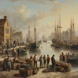 AI art new impressionism harbour life 1
