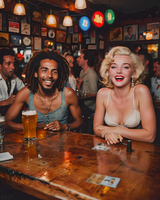 Superhvězdy AI Art Pop Art Marilyn Monroe a Bob Marley se poflakují 2