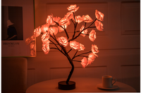 Llum de flors de rosa Làmpada de taula LED amb piles USB Llums de nit per a bonsai Garland Llums de decoració de dormitori Decoració de la llar