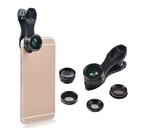 Compatible with Apple Universal 5 in 1 Clip-On Cell Phone Lens Kit Fisheye Wide Angel Macro Telephoto CPL Lens for iPhone for Xiaomi for Huawei