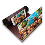 Kelepona kelepona Volume Magnifier Wood Grain 3D Mobile Phone Screen Magnifier HD