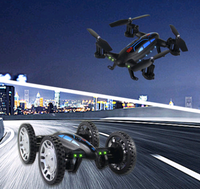 OTRC FY602 Air-Road RC Drone Car 2 in 1 Flying Car 2.4G RC Quadcopter Drone 6-Axis 4CH Helicopter nga May HD Camera High Speed ​​4WD
